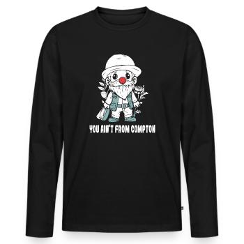 Tu n'es pas de Compton, un nain de jardin - T-shirt manches longues Premium bio Homme - noir - Devant - Nico (187cm)