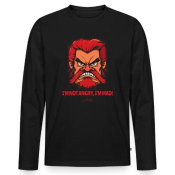 I'm not angry, I'm crazy - Men's Premium Organic Long Sleeve Shirt - black - Front - Nico (187cm)