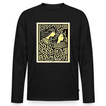 Two lovers in a labyrinth - Men's Premium Organic Long Sleeve Shirt - black - Front - Nico (187cm)