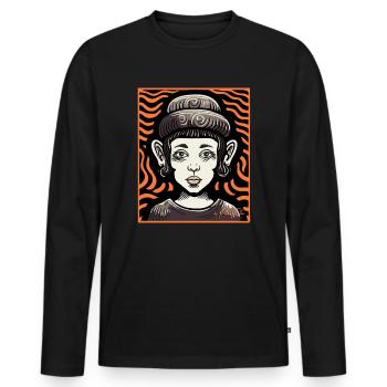 Une femme abstraite super cool - T-shirt manches longues Premium bio Homme - noir - Devant - Nico (187cm)