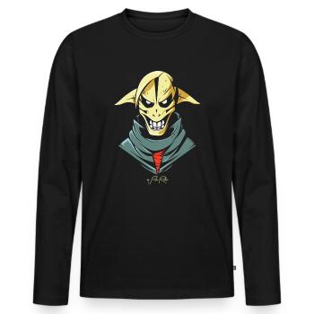 5 elements and a sci-fi monster villain - Men's Premium Organic Long Sleeve Shirt - black - Front - Nico (187cm)