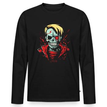 Bienvenue dans les années 80 avec les zombies - T-shirt manches longues Premium bio Homme - noir - Devant - Nico (187cm)
