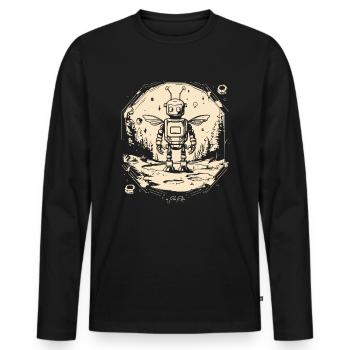 Bees in the Year 2525: A Bee Robot - Men's Premium Organic Long Sleeve Shirt - black - Front - Nico (187cm)
