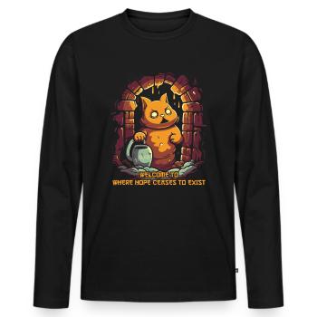 No Hope: Dungeon Philosophy Bunny Rabbit - Men's Premium Organic Long Sleeve Shirt - black - Front - Nico (187cm)