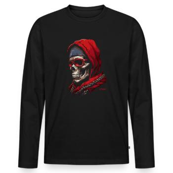 Hop Hop Rap Crâne - T-shirt manches longues Premium bio Homme - noir - Devant - Nico (187cm)