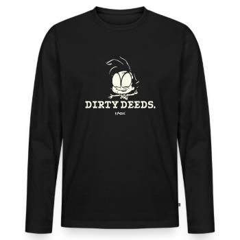 Schmutzige Taten, Kleiner, böser Bursche - Männer Premium Bio Langarmshirt - Schwarz - Vorne - Nico (187cm)