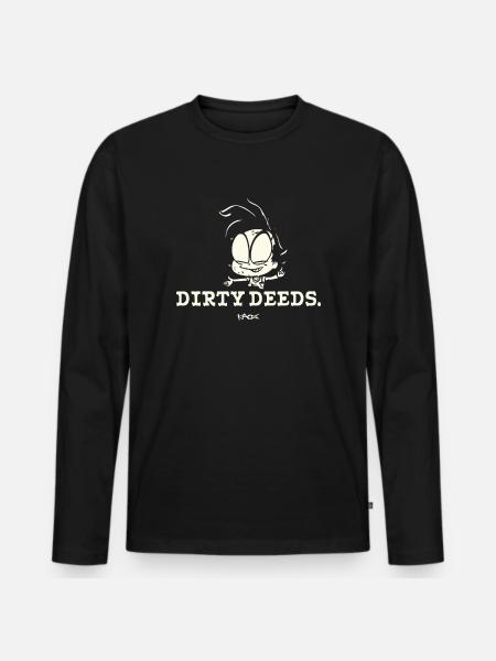 Dirty deeds, little bad guy - Men's Premium Organic Long Sleeve Shirt - black