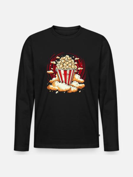 Bright popcorn - Men's Premium Organic Long Sleeve Shirt - black