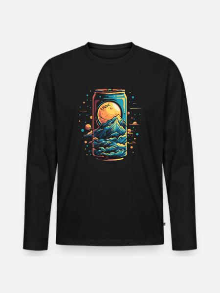 Space Universe Soda Can - Men's Premium Organic Long Sleeve Shirt - black