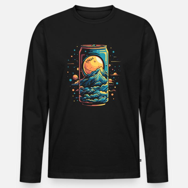 Weltraum-Universum Getränkedose - Männer Premium Bio Langarmshirt - Schwarz