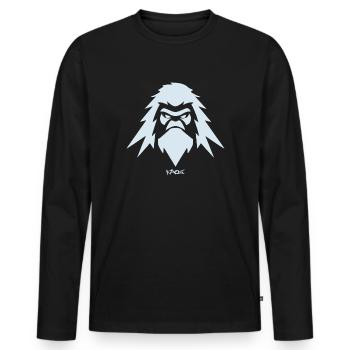 Emblème des montagnes Yeti des montagnes - T-shirt manches longues Premium bio Homme - noir - Devant - Nico (187cm)