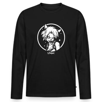 A Werewolf Lady: Horror Emblem - Men's Premium Organic Long Sleeve Shirt - black - Front - Nico (187cm)