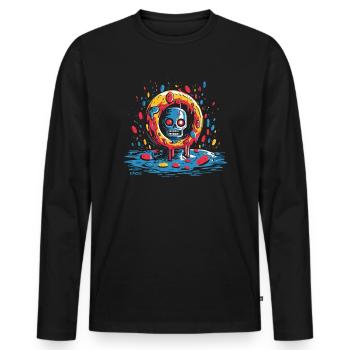 A spooky realm in the circle of delicious donuts - Men's Premium Organic Long Sleeve Shirt - black - Front - Nico (187cm)