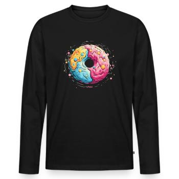 Eine Donut Galaxie - Männer Premium Bio Langarmshirt - Schwarz - Vorne - Nico (187cm)