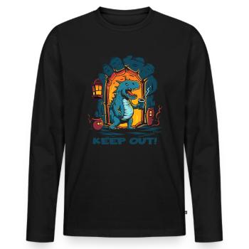 Drôle de dragon de donjon : Pas d’entrée - T-shirt manches longues Premium bio Homme - noir - Devant - Nico (187cm)