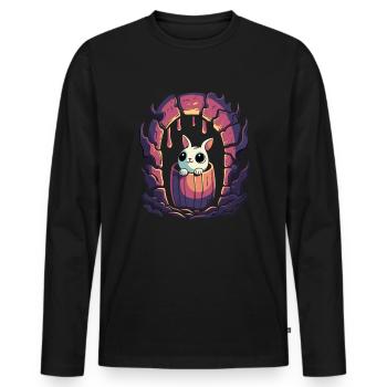 The cute dungeon bunny in a barrel - Men's Premium Organic Long Sleeve Shirt - black - Front - Nico (187cm)