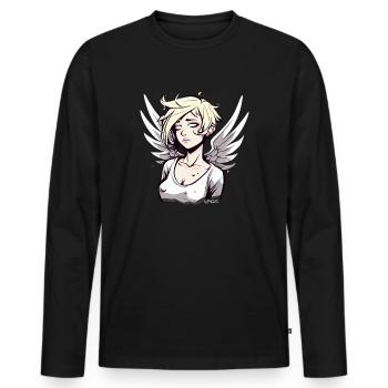 Anime alternatif Angel Girl - T-shirt manches longues Premium bio Homme - noir - Devant - Nico (187cm)