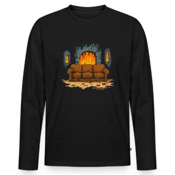 Das Sofa der Kerker Hölle - Männer Premium Bio Langarmshirt - Schwarz - Vorne - Nico (187cm)