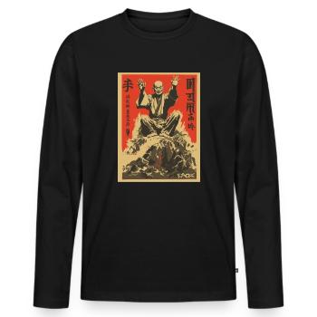Parodie d’affiche de film d’action japonais : Shaolin Zen - T-shirt manches longues Premium bio Homme - noir - Devant - Nico (187cm)