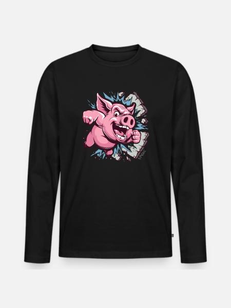 Soul- and wall-shattering action - Men's Premium Organic Long Sleeve Shirt - black