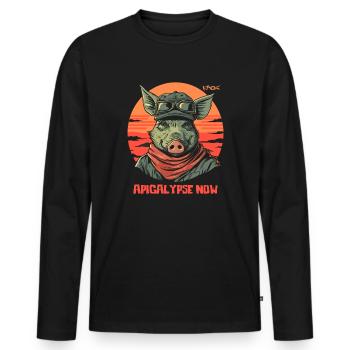 Apocalypse Apigalypse maintenant cochon - T-shirt manches longues Premium bio Homme - noir - Devant - Nico (187cm)