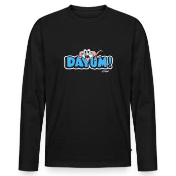 dit la maudite souris - T-shirt manches longues Premium bio Homme - noir - Devant - Nico (187cm)