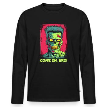 Allez, mon frère, le frère punk zombie - T-shirt manches longues Premium bio Homme - noir - Devant - Nico (187cm)