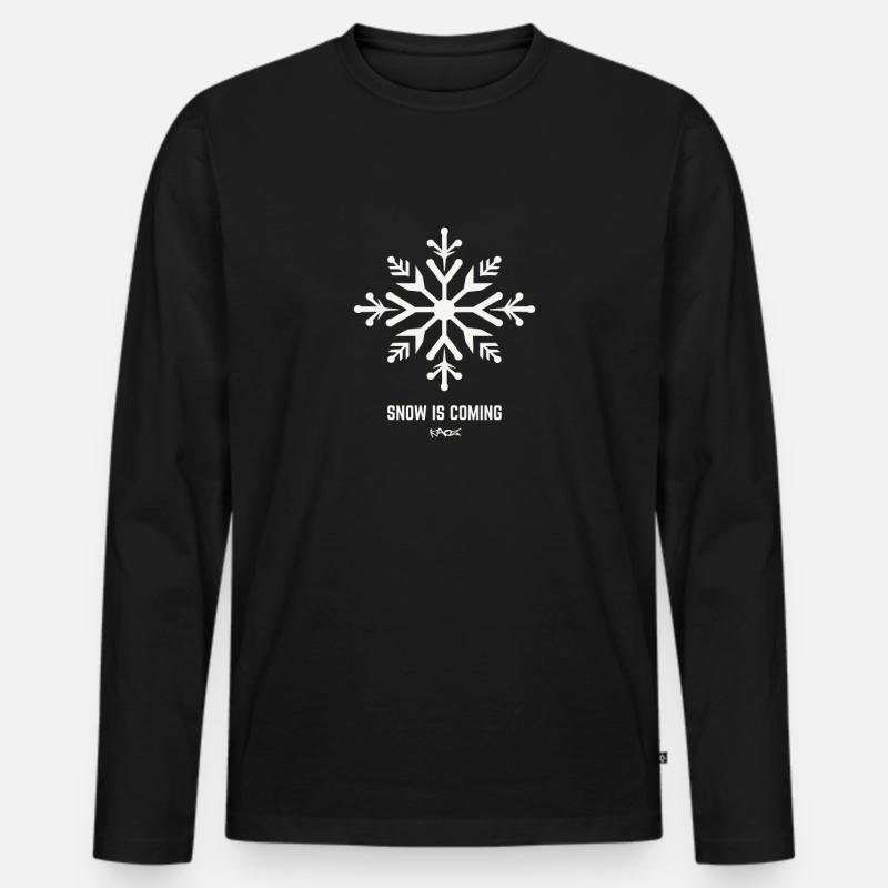 Es kommt Schnee. - Männer Premium Bio Langarmshirt - Schwarz