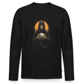 The Hands of the Universe Hold the World - Men's Premium Organic Long Sleeve Shirt - black - Front - Nico (187cm)