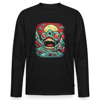La nature est un monstre - T-shirt manches longues Premium bio Homme - noir - Devant - Nico (187cm)