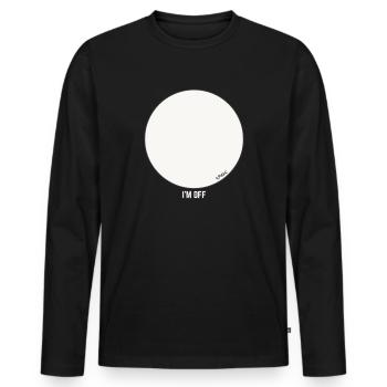 Leeres Kreis-Design - ich bin raus - Männer Premium Bio Langarmshirt - Schwarz - Vorne - Nico (187cm)