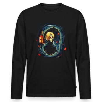 Dämonen sind auch Menschen - Männer Premium Bio Langarmshirt - Schwarz - Vorne - Nico (187cm)