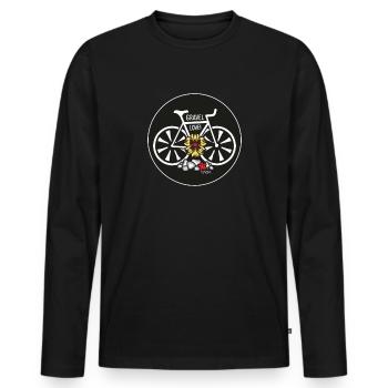 Gravel Bike Love : Aventure à vélo sur une route de gravier - T-shirt manches longues Premium bio Homme - noir - Devant - Nico (187cm)