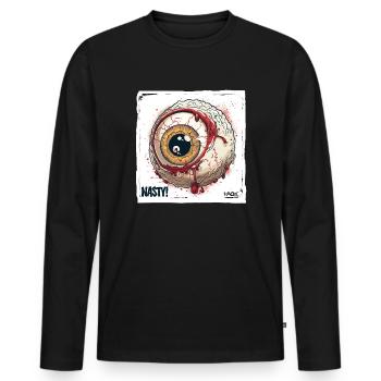 Un œil méchant et dégoûtant - T-shirt manches longues Premium bio Homme - noir - Devant - Nico (187cm)