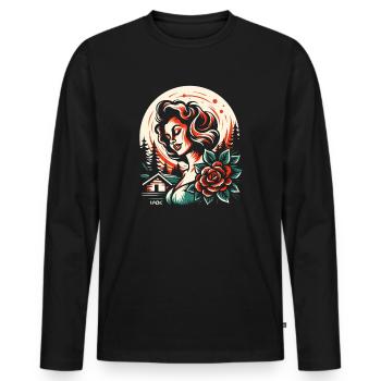 Roses are red - Men's Premium Organic Long Sleeve Shirt - black - Front - Nico (187cm)
