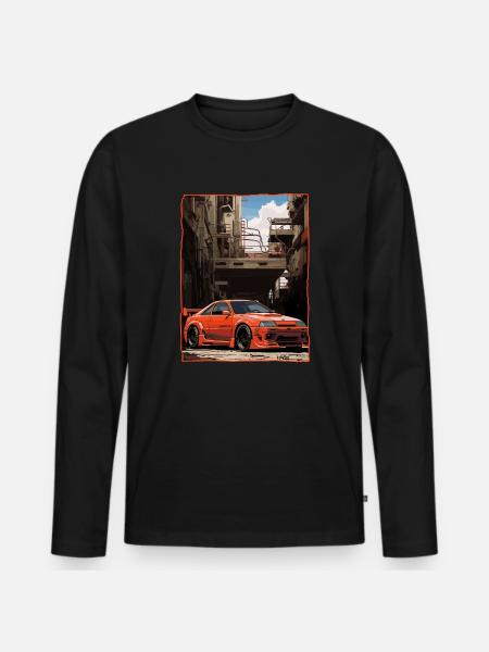 Brutalism Anime JDM Car - Men's Premium Organic Long Sleeve Shirt - black