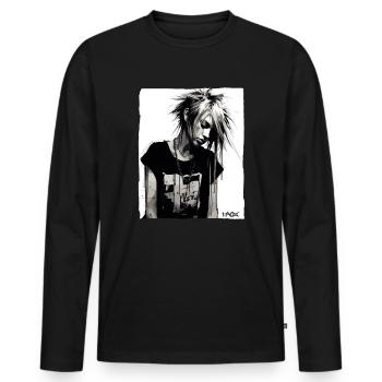 Punk Girl - Men's Premium Organic Long Sleeve Shirt - black - Front - Nico (187cm)