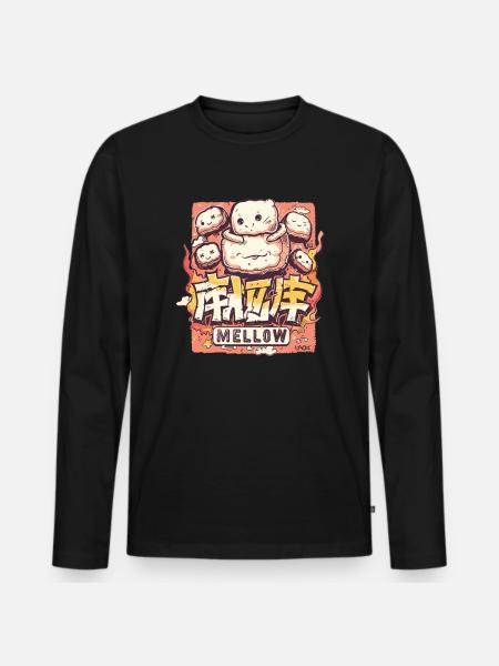 Gentle kawaii-style marshmallows - Men's Premium Organic Long Sleeve Shirt - black