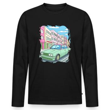Candy Colored Road Cruiser Car - Men's Premium Organic Long Sleeve Shirt - black - Front - Nico (187cm)