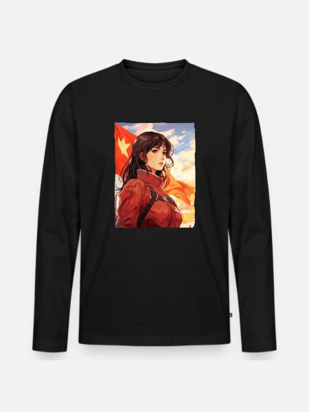 Schoonheidspropaganda: Socialistische meisjes - Mannen Premium Bio shirt met lange mouwen - zwart