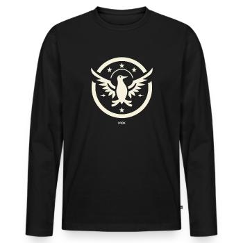Peace, you birds! - Men's Premium Organic Long Sleeve Shirt - black - Front - Nico (187cm)