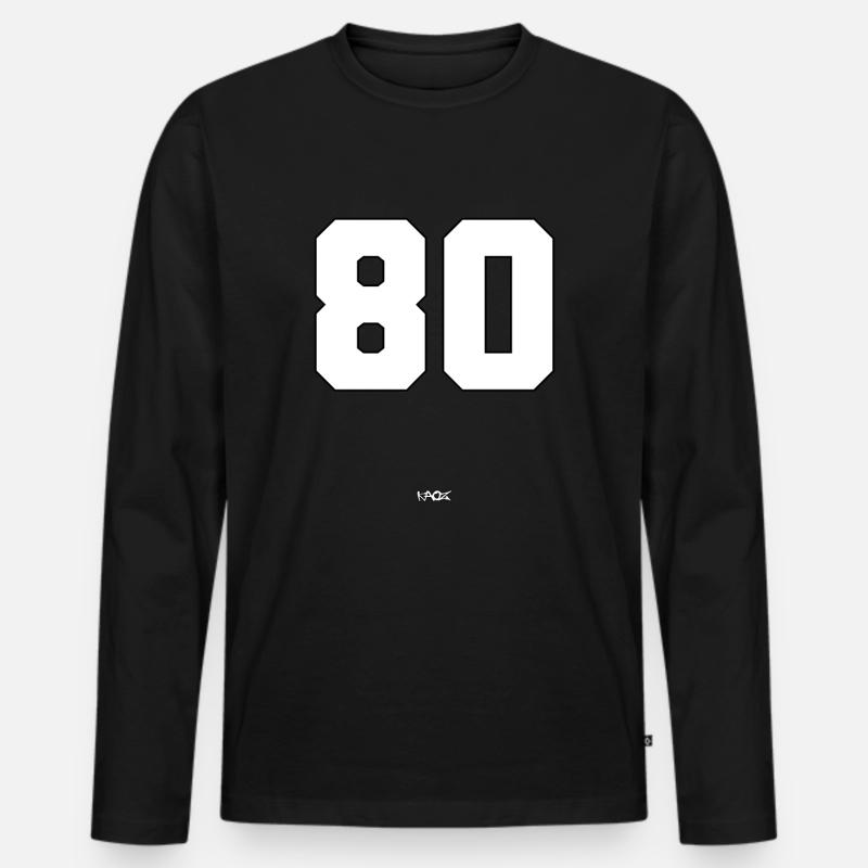 Die Nummer 80 - Männer Premium Bio Langarmshirt - Schwarz