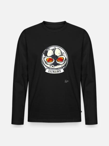 Eggs, Caviar and Luxury - Men's Premium Organic Long Sleeve Shirt - black