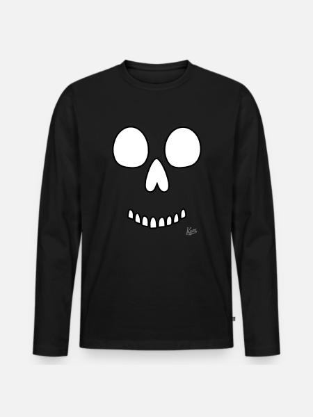 Skull Smile - Men's Premium Organic Long Sleeve Shirt - black