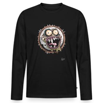 Horror Monster Chestnut Chestnut - Men's Premium Organic Long Sleeve Shirt - black - Front - Nico (187cm)
