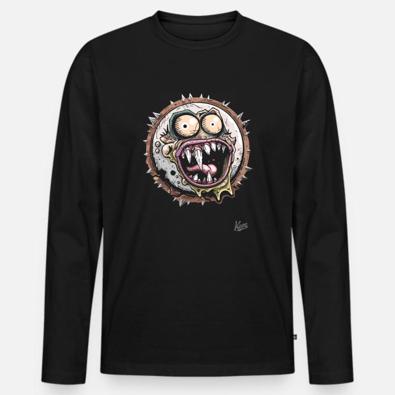 Horror-Monster Maroni Kastanie - Männer Premium Bio Langarmshirt - Schwarz