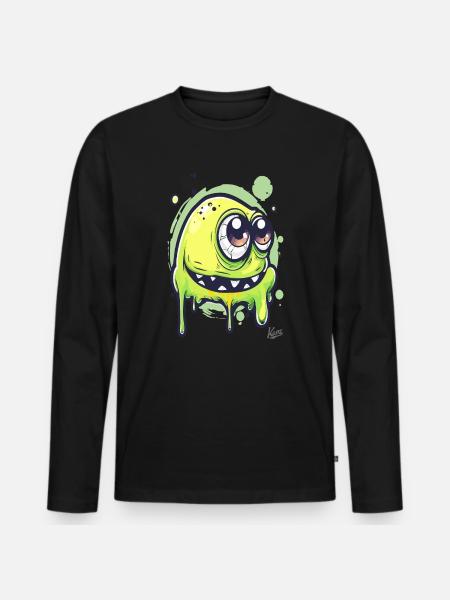 Funny Slime Monster - Men's Premium Organic Long Sleeve Shirt - black