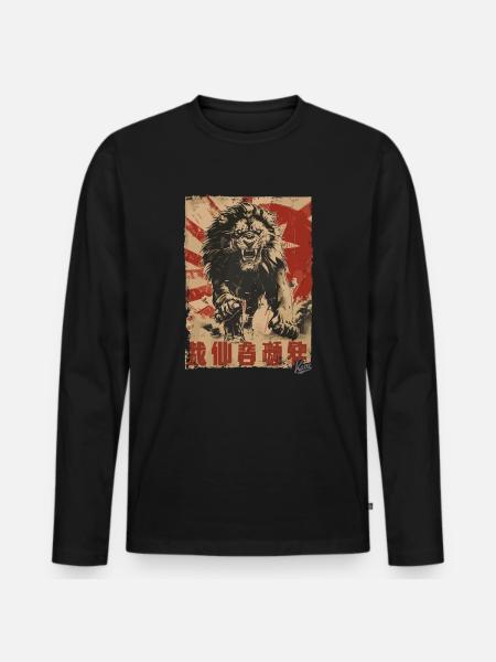 Propaganda Lion in Zion - Men's Premium Organic Long Sleeve Shirt - black