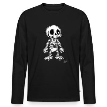 Lustiges Cartoon-retro-Skelett - Männer Premium Bio Langarmshirt - Schwarz - Vorne - Nico (187cm)