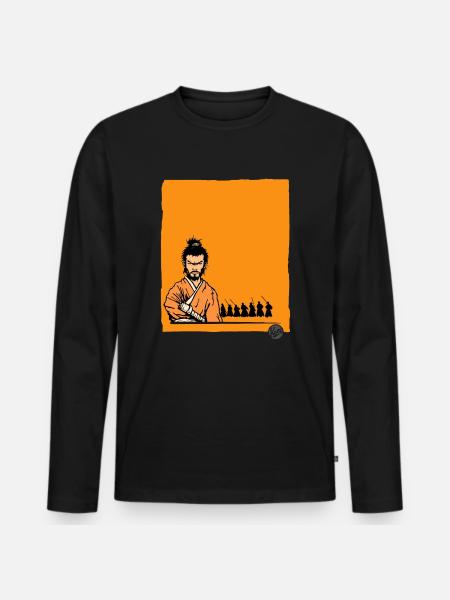 The Deadly Samurai - Men's Premium Organic Long Sleeve Shirt - black